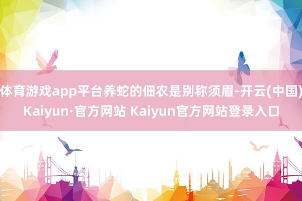 体育游戏app平台养蛇的佃农是别称须眉-开云(中国)Kaiyun·官方网站 Kaiyun官方网站登录入口