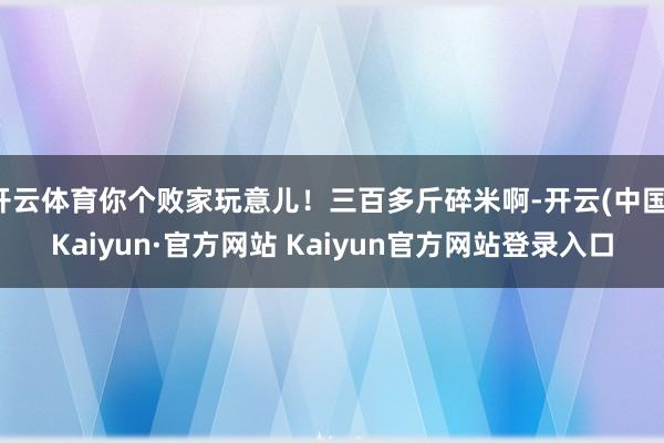 开云体育你个败家玩意儿！三百多斤碎米啊-开云(中国)Kaiyun·官方网站 Kaiyun官方网站登录入口