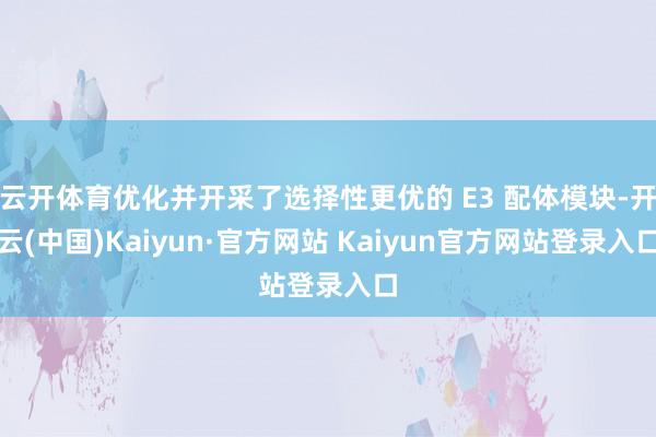 云开体育优化并开采了选择性更优的 E3 配体模块-开云(中国)Kaiyun·官方网站 Kaiyun官方网站登录入口